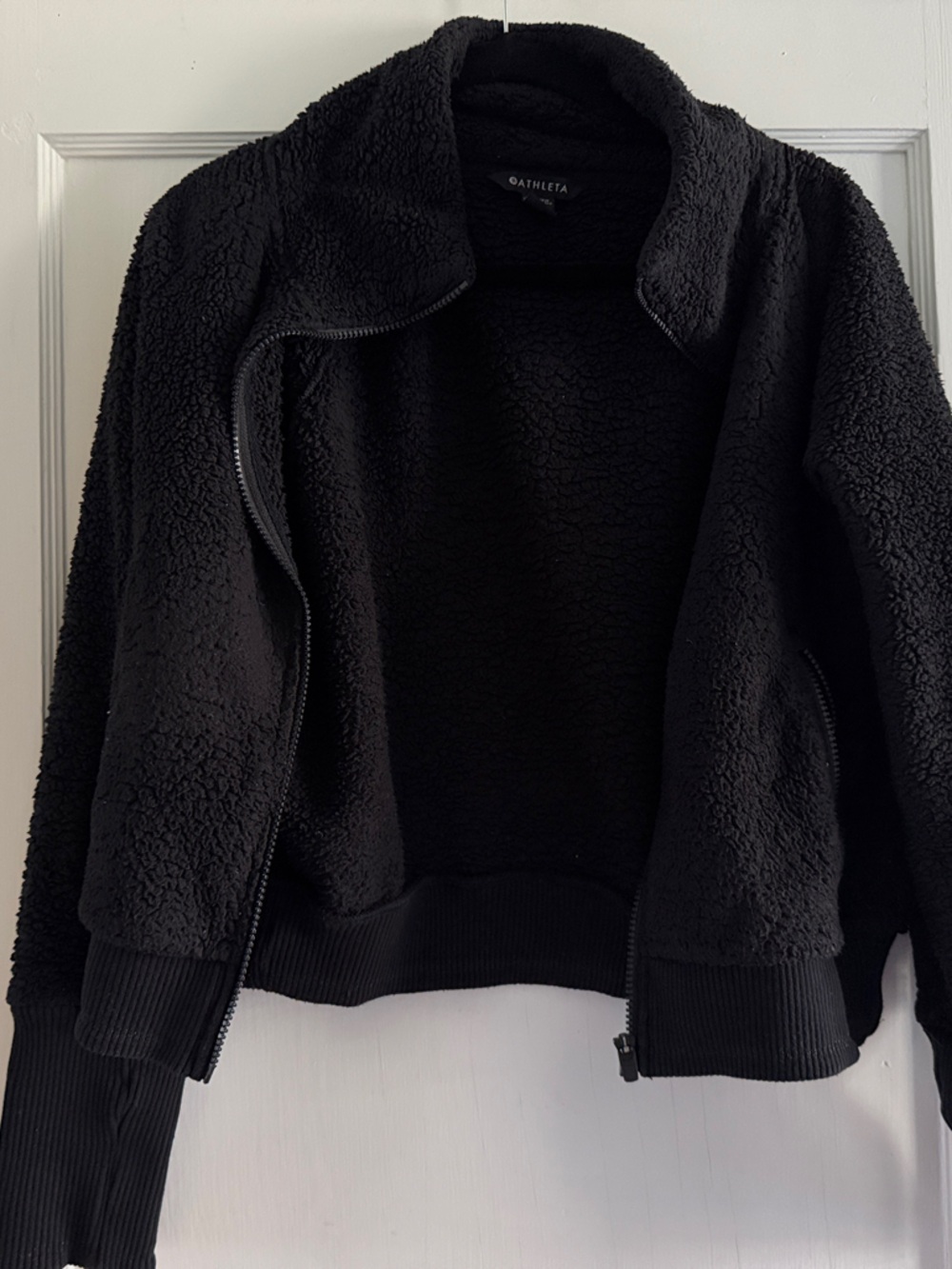 Athleta Black Sherpa Teddy Jacket